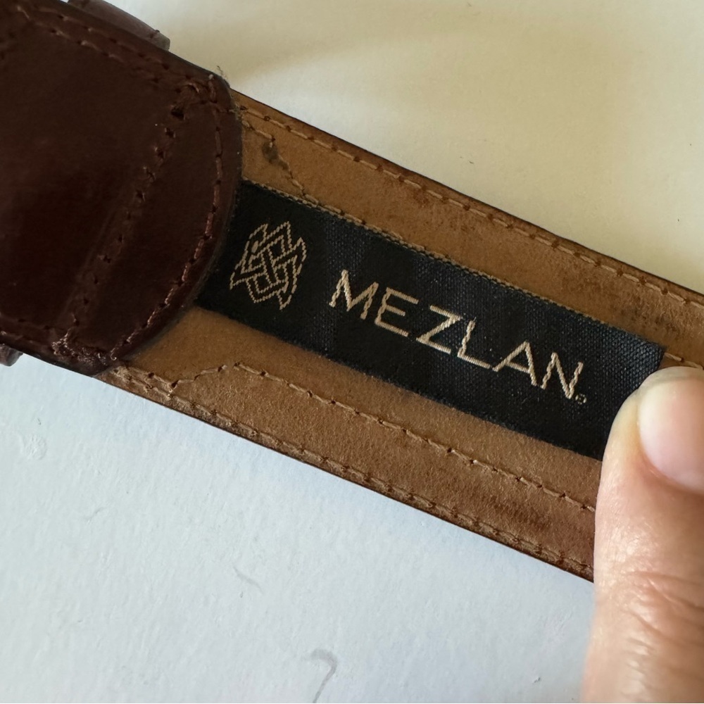 Mezlan Brown Leather Belt size 42 - Picture 5 of 6